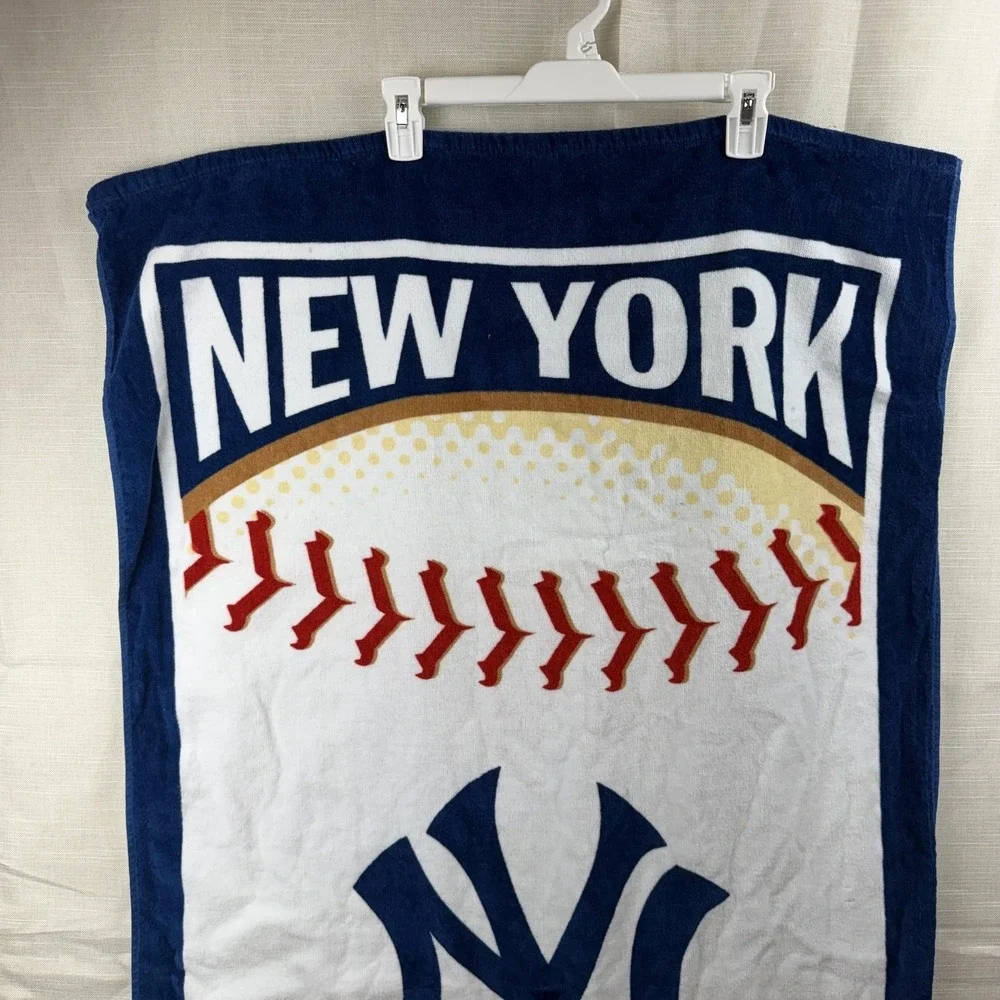 New York Yankees Beach Bath Towel‎ Blue MLB Baseball Cotton Biederlack One Size